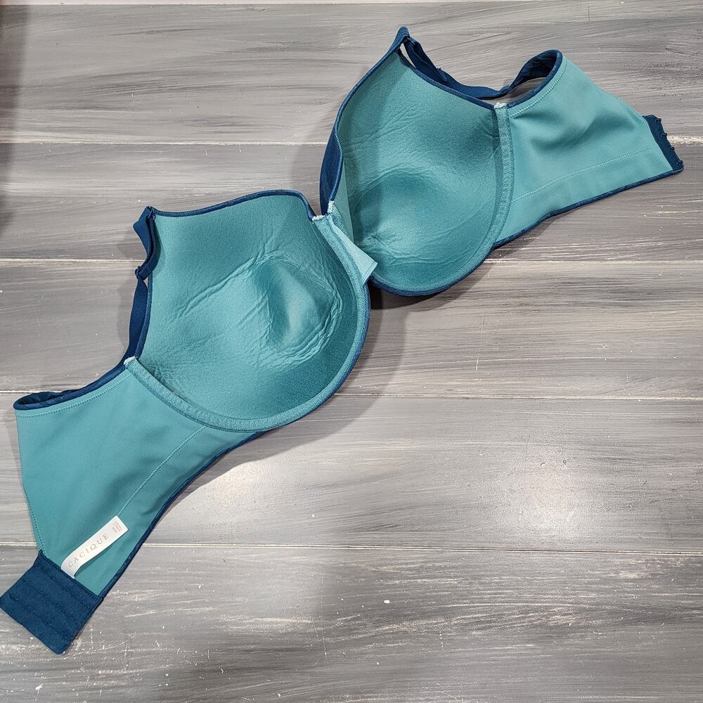 Cacique Bra 40H Backsmoother Lightly Lined Full‎ Coverage Aqua/Blue - Picture 5 of 10